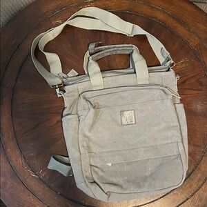 Young Living Canvas Backpack Messenger Tote Laptop Bag Preowned